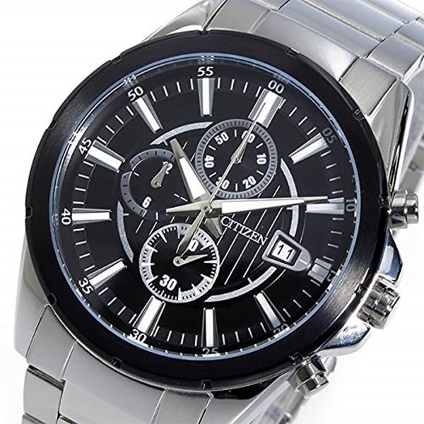 AN3561-59E Citizen Men's Black Dial Stainless Steel Band Chronograph Watch. - Timecheck