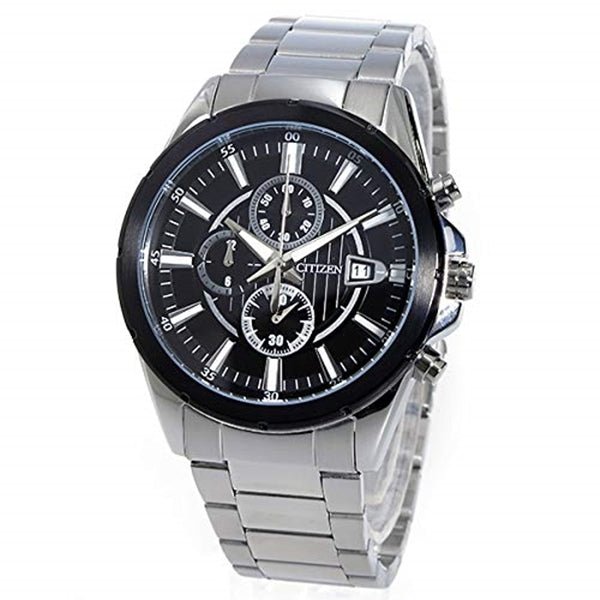 AN3561-59E Citizen Men's Black Dial Stainless Steel Band Chronograph Watch. - Timecheck