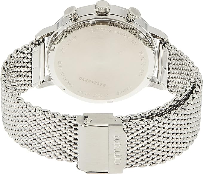 AN3610-80L Citizen Quartz Blue Dial Chronograph Mesh Bracelet Men's Watch. - Timecheck