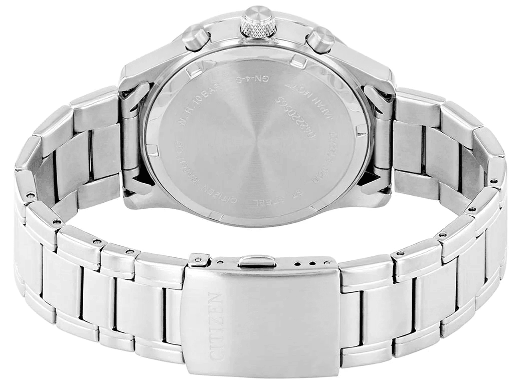 AN8190-51A Citizen White Dial Silver Stainless Steel Quartz Chronograph Men's Watch. - Timecheck