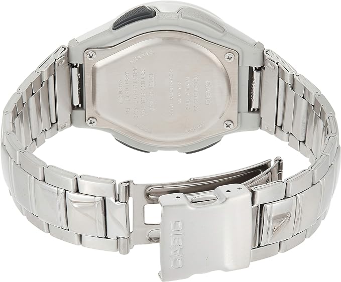 AQ-180WD-2AVDF Casio Stainless Steel Blue Dial Analog Digital Quartz Men's Watch. - Timecheck