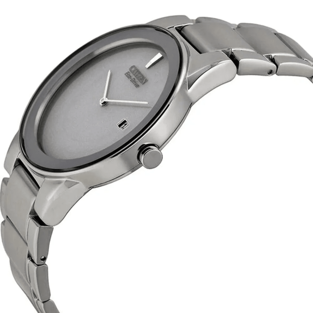 AU1060-51A Citizen Silver Dial Silver Stainless Steel Band Analog Eco Drive Men's Watch. - Timecheck