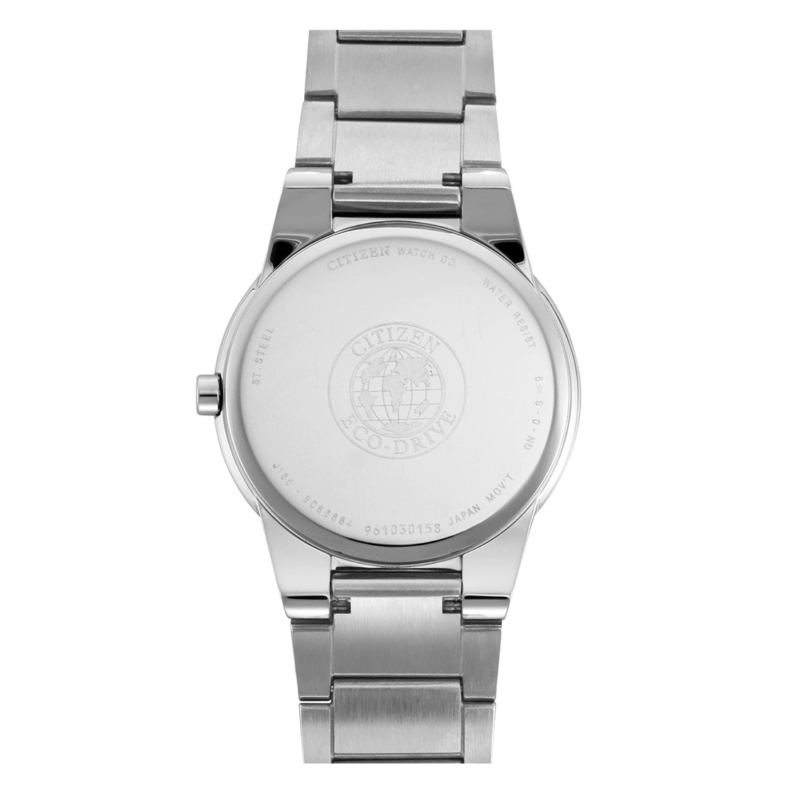 AU1060-51E Citizen Stainless Steel Black Dial Silver Chain Analog Quartz Men's Watch. - Timecheck