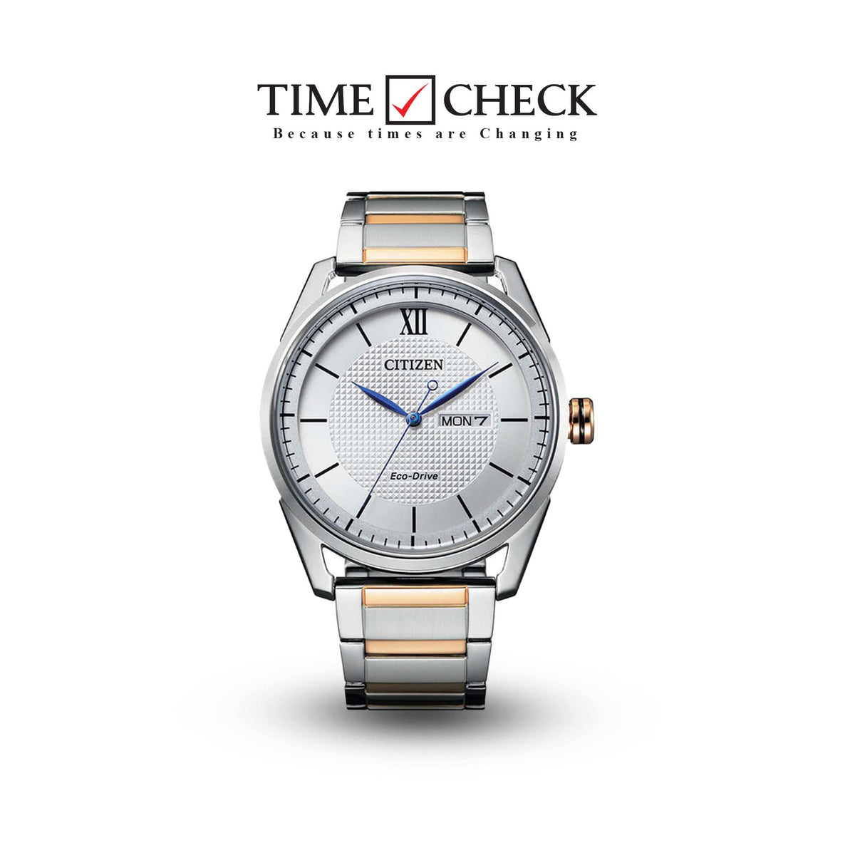 AW0084-81A Citizen Eco-Drive Stainless Steel Strap With Two-Tone Men's Watch. - Timecheck