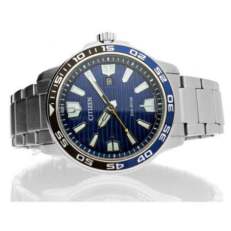 AW1525-81L Citizen with a Stainless Steel Band Men's Analogue Eco-Drive Watch. - Timecheck