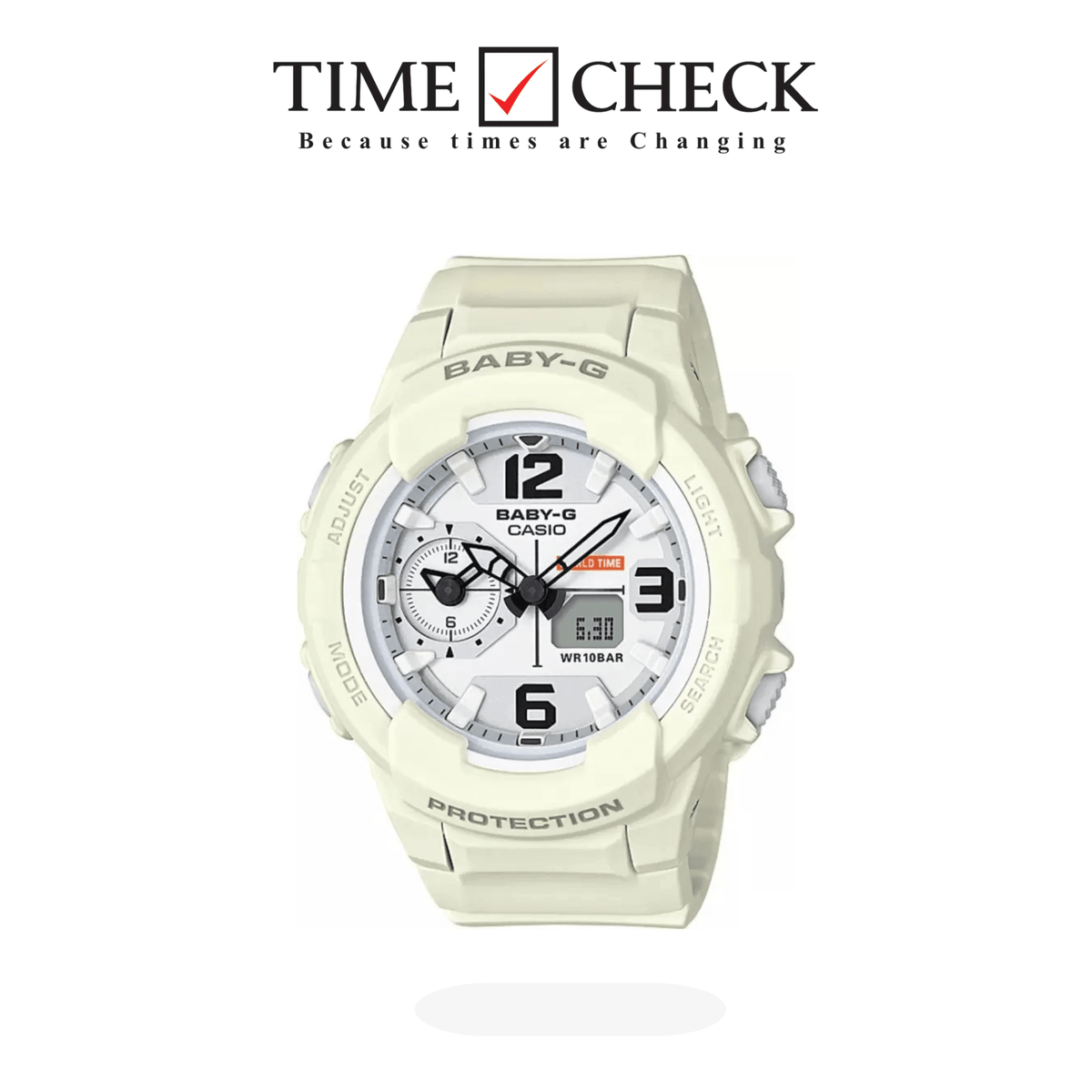 BGA-230-7B2DR Casio Baby-g Analog-Digital White Dial Women's Watch. - Timecheck