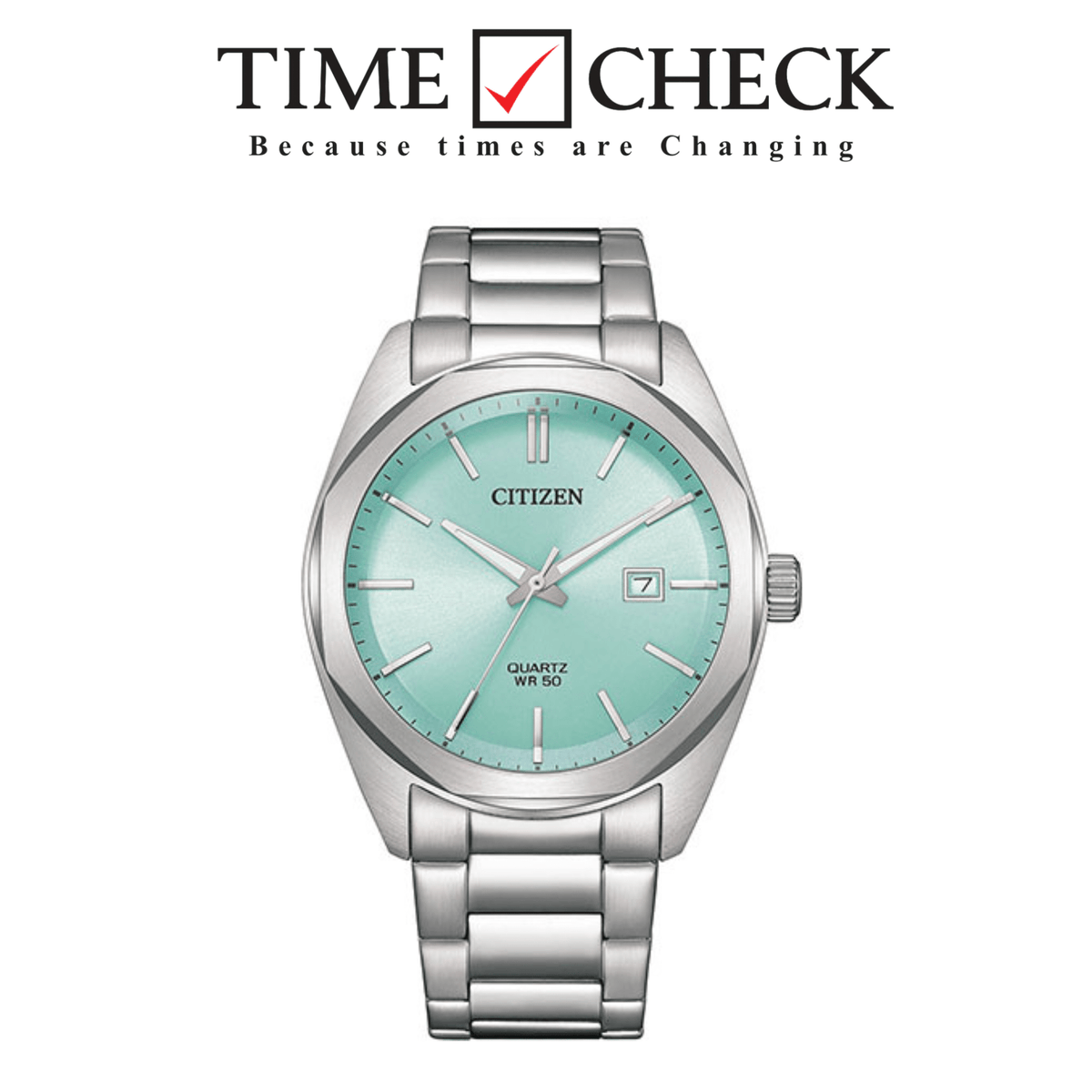 Bi5110-54M Citizen Analog Sea green Dial Silver Chain Quartz Men's Watch - Timecheck