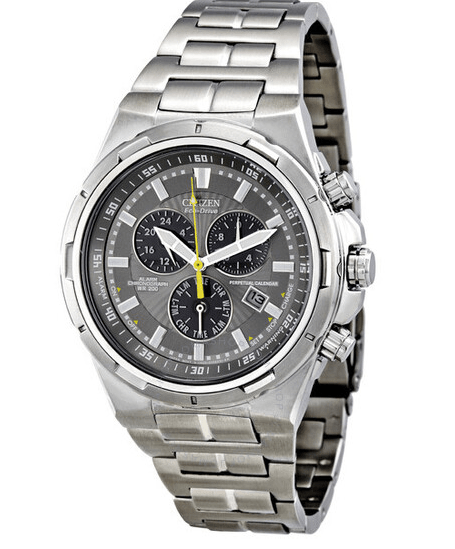 BL5430-51H Citizen Gray Dial Silver Stainless Steel Eco Drive Multi Function Analog Men's Watch. - Timecheck