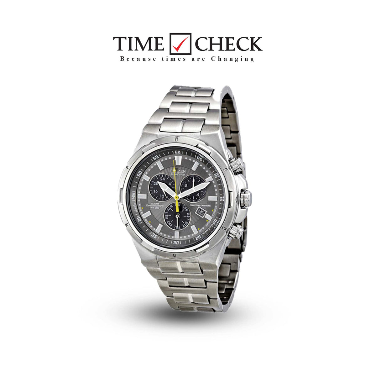 BL5430-51H Citizen Gray Dial Silver Stainless Steel Eco Drive Multi Function Analog Men's Watch. - Timecheck