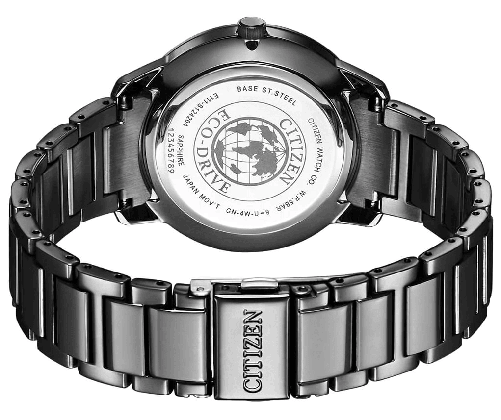 BM7525-84Y Citizen Green Perl Dial Black Stainless Steel Chain Eco Drive Analog Men's Watch - Timecheck