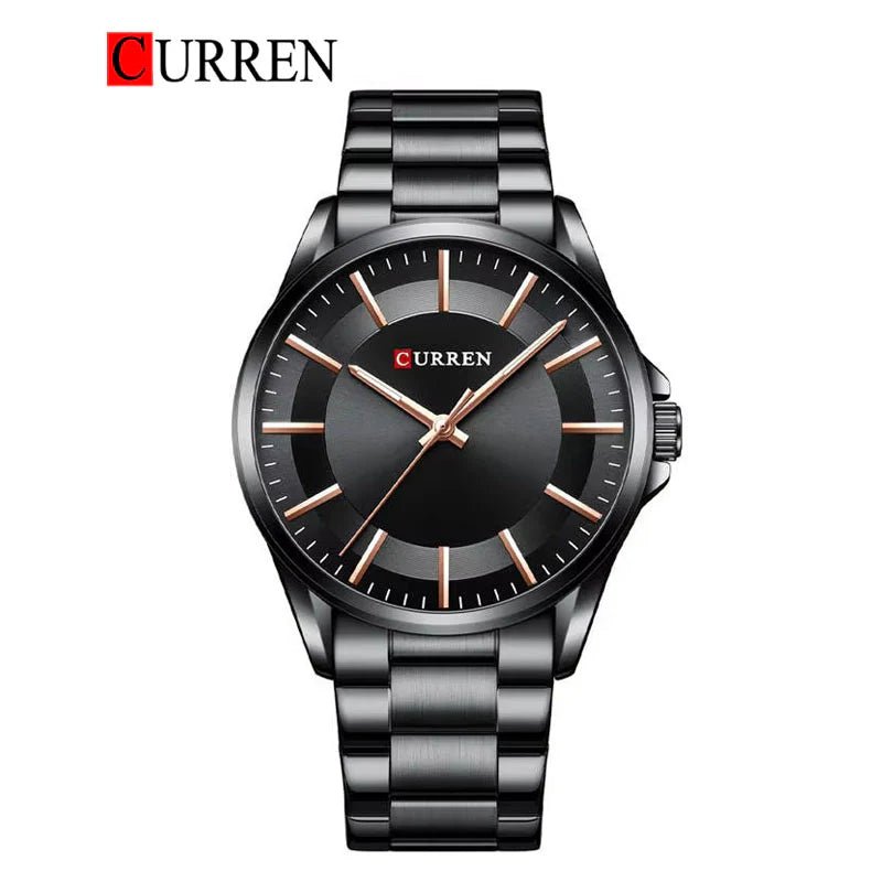 Curren C-8429G Black Dial Black Stainless Steel Chain Men's Watch