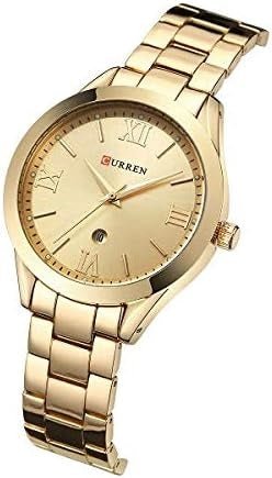 C-9007L Curren GOLDEN Dial Golden Stainless Steel Analog Quartz Women's Watch. - Timecheck