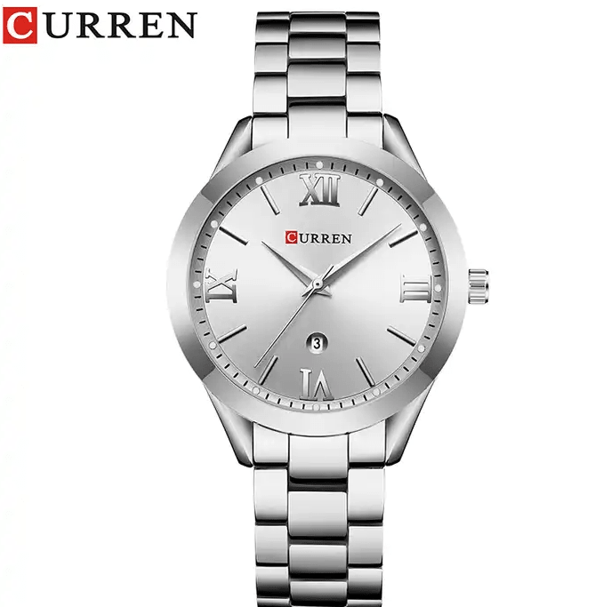 C-9007L Curren Silver Dial Silver Stainless Steel Analog Quartz Women's Watch. - Timecheck