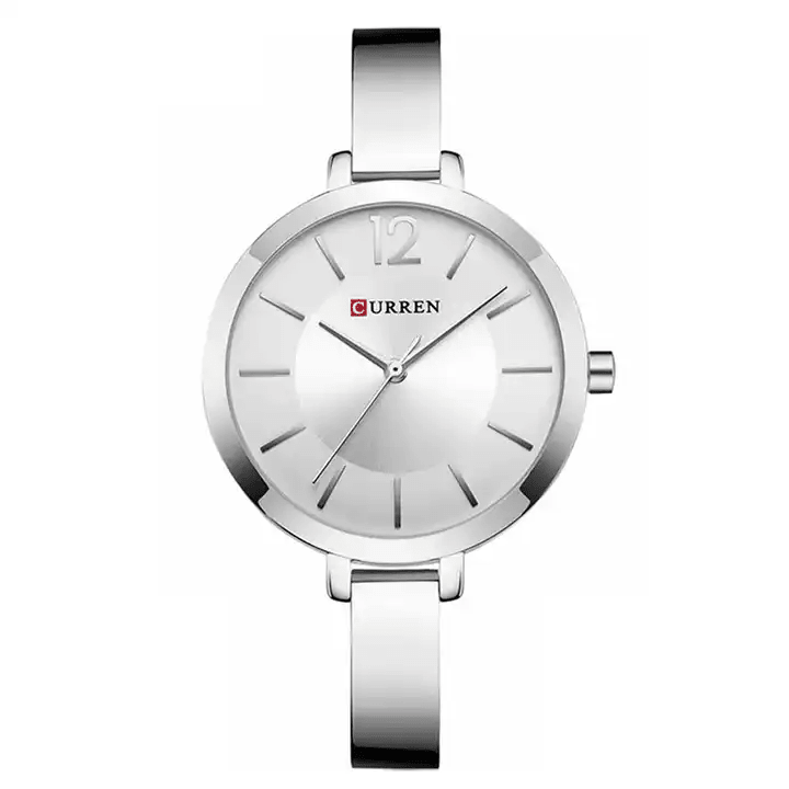 C-9012L Curren Silver Dial Silver Stainless Steel Chain Analog Quartz Women's Watch. - Timecheck