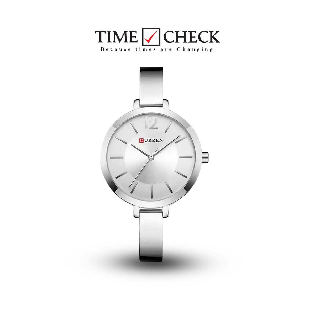 C-9012L Curren Silver Dial Silver Stainless Steel Chain Analog Quartz Women's Watch. - Timecheck