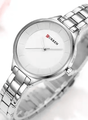 C-9015L Curren Silver Dial Silver Stainless Chain Steel Analog Quartz Women's Watch. - Timecheck