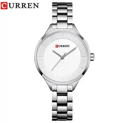 C-9015L Curren Silver Dial Silver Stainless Chain Steel Analog Quartz Women's Watch. - Timecheck
