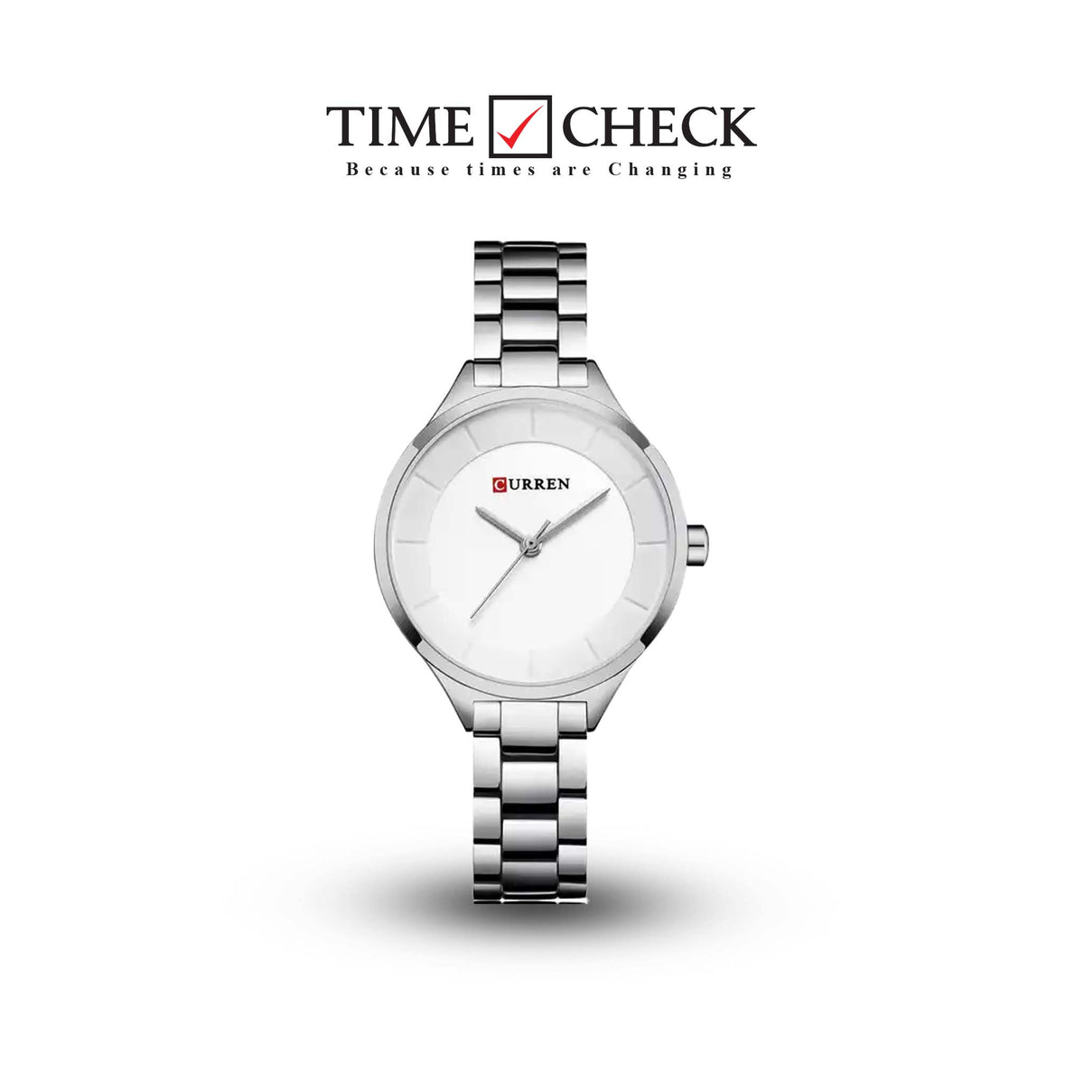 C-9015L Curren Silver Dial Silver Stainless Chain Steel Analog Quartz Women's Watch. - Timecheck