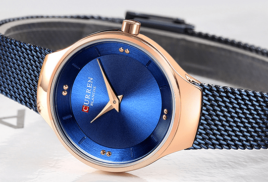 C-9028L Curren Blue Dial Blue Stainless Steel Analog Quartz Women's Watch. - Timecheck