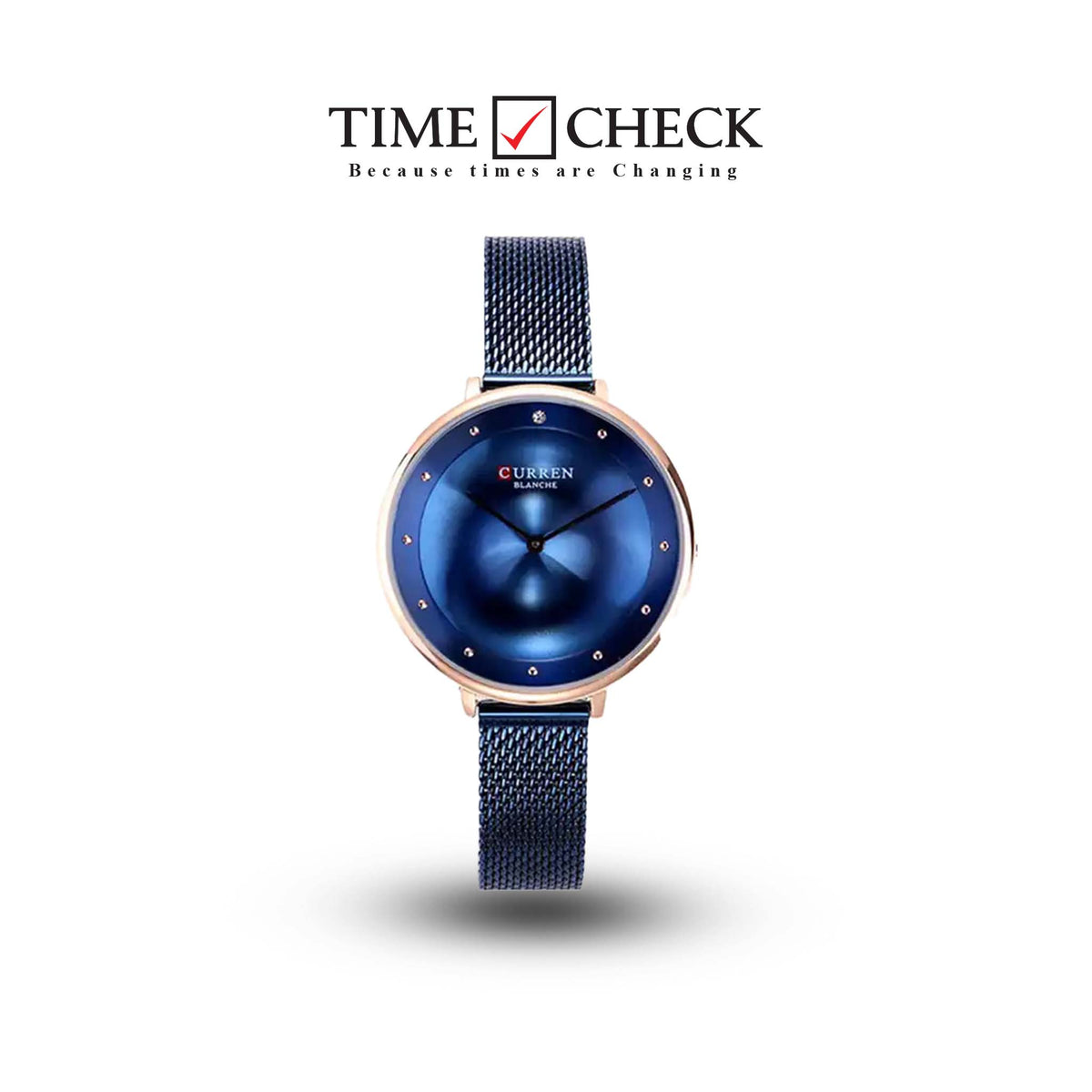 C-9029L Curren Blue Dial Blue Stainless Chain Steel Analog Quartz Women's Watch. - Timecheck