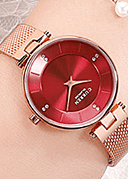 C-9031L Curren Magenta Dial Rose.G Stainless Band Steel Analog Quartz Women's Watch. - Timecheck