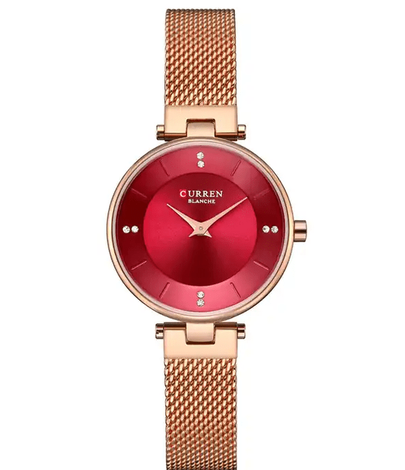 C-9031L Curren Magenta Dial Rose.G Stainless Band Steel Analog Quartz Women's Watch. - Timecheck