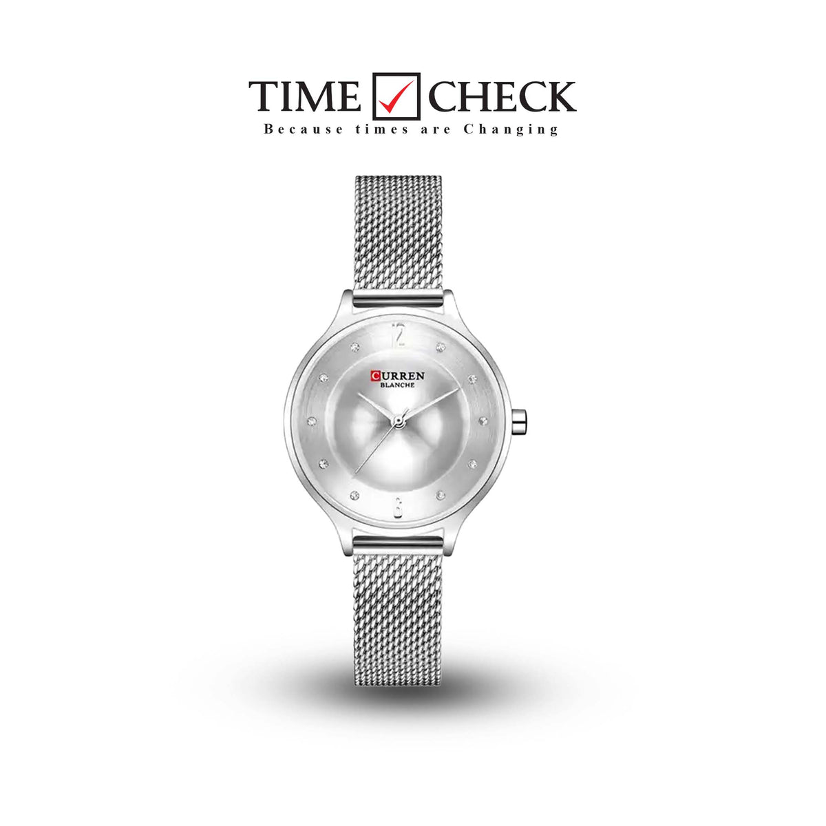 C-9036L Curren Silver Dial Silver Stainless Chain Steel Analog Quartz Women's Watch. - Timecheck