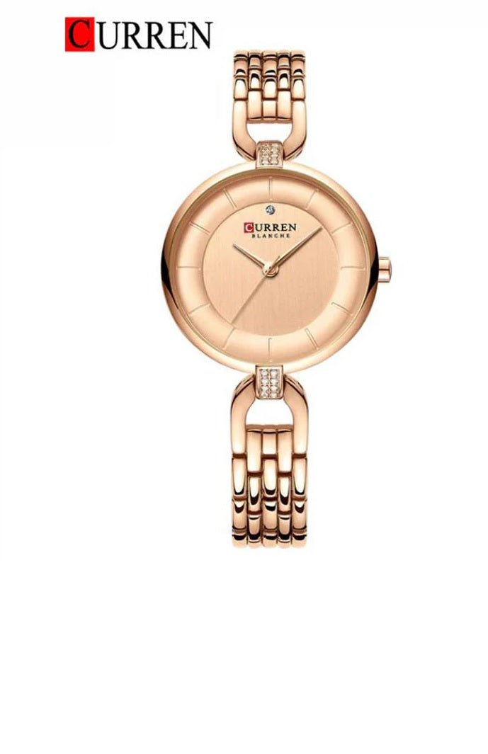 C-9052L Curren rose gold Dial rose gold Stainless Chain Steel Analog Quartz Women's Watch. - Timecheck
