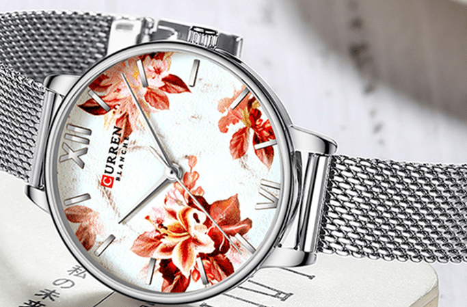 C-9060L Curren White Dial Silver Stainless Steel Analog Quartz Women's Watch. - Timecheck