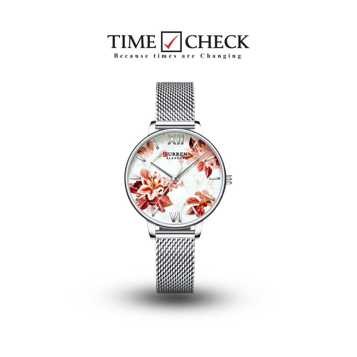 C-9060L Curren White Dial Silver Stainless Steel Analog Quartz Women's Watch. - Timecheck