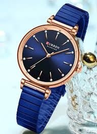 C-9081L Curren BLUE Dial BLUE Stainless Steel Chain Analog Quartz Women's Watch. - Timecheck