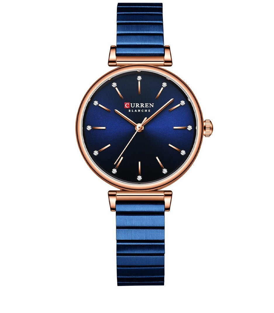 C-9081L Curren BLUE Dial BLUE Stainless Steel Chain Analog Quartz Women's Watch. - Timecheck