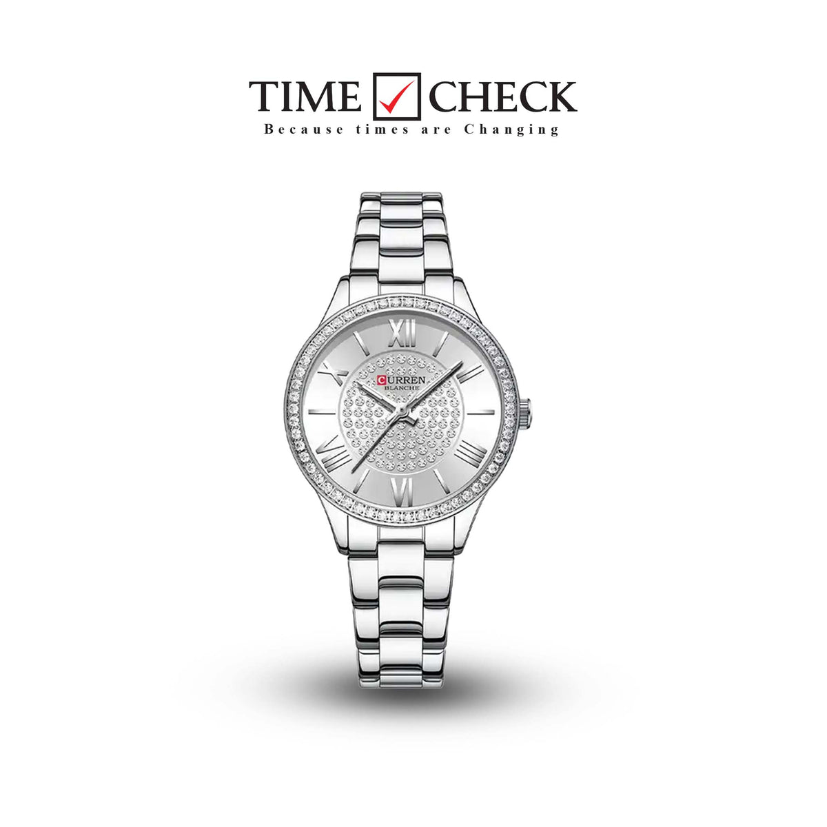 C-9084L Curren Silver Dial Silver Stainless Chain Steel Analog Quartz Women's Watch. - Timecheck