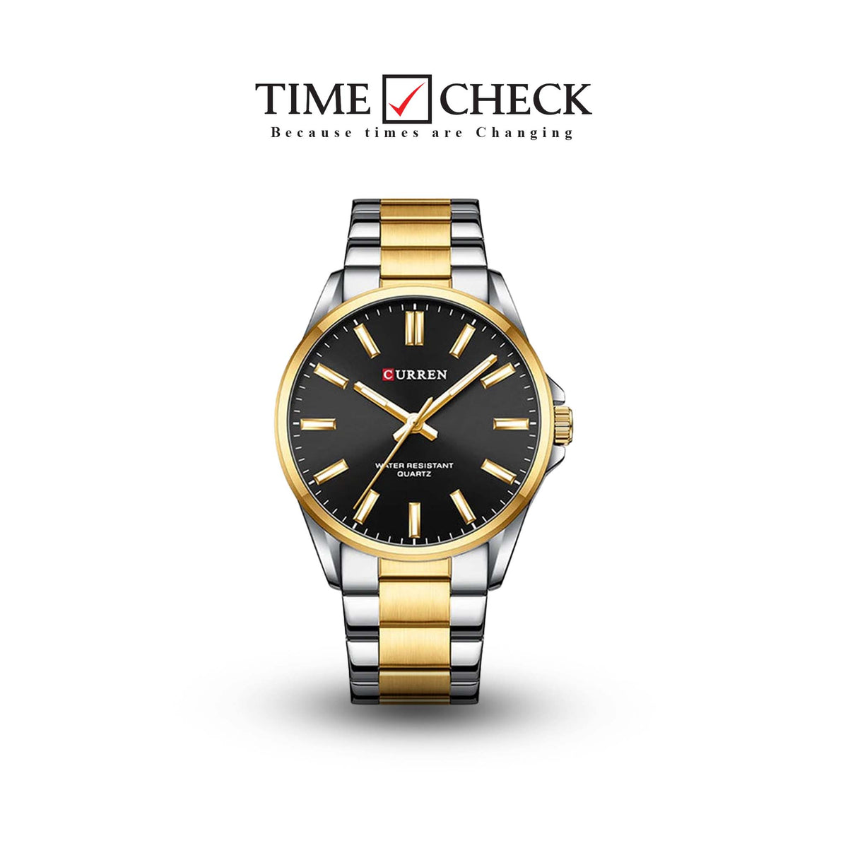 C-9090L Curren black Dial Silver-gold Stainless Steel Analog Quartz Women's Watch. - Timecheck