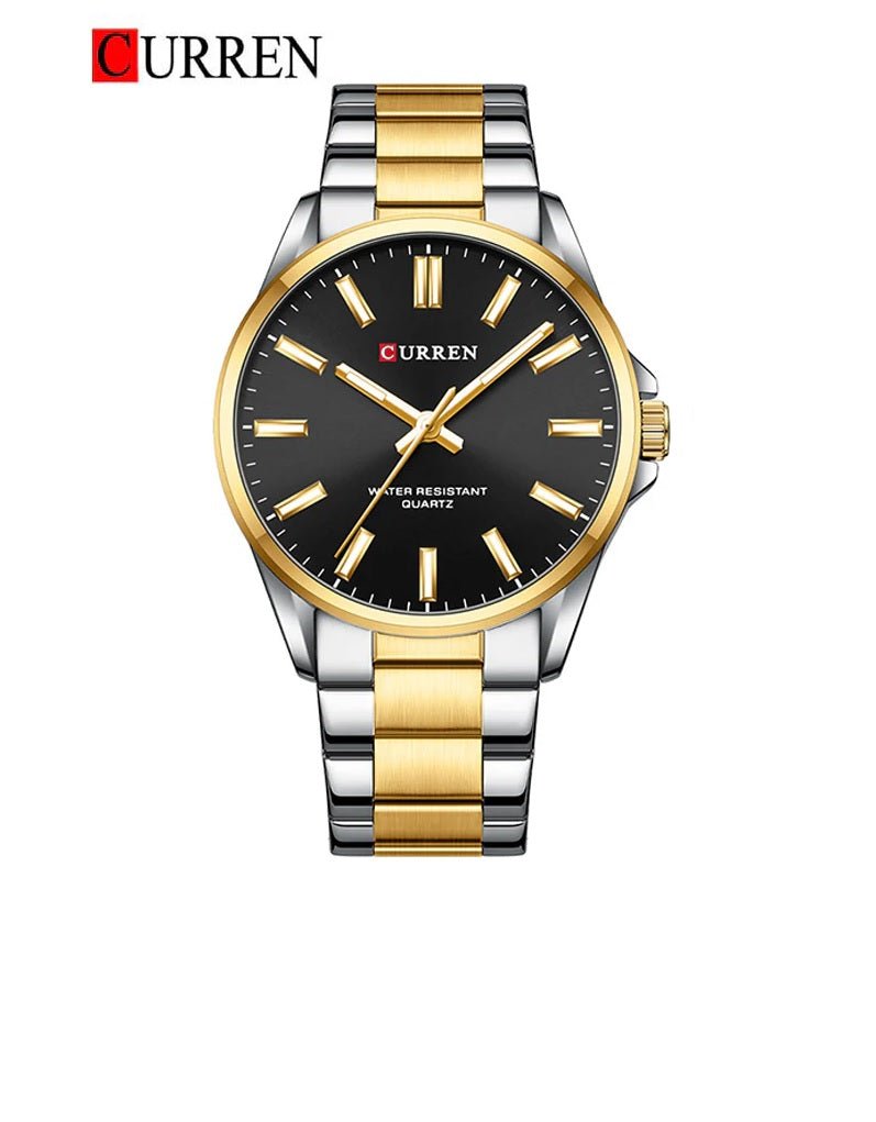 C-9090L Curren black Dial Silver-gold Stainless Steel Analog Quartz Women's Watch. - Timecheck