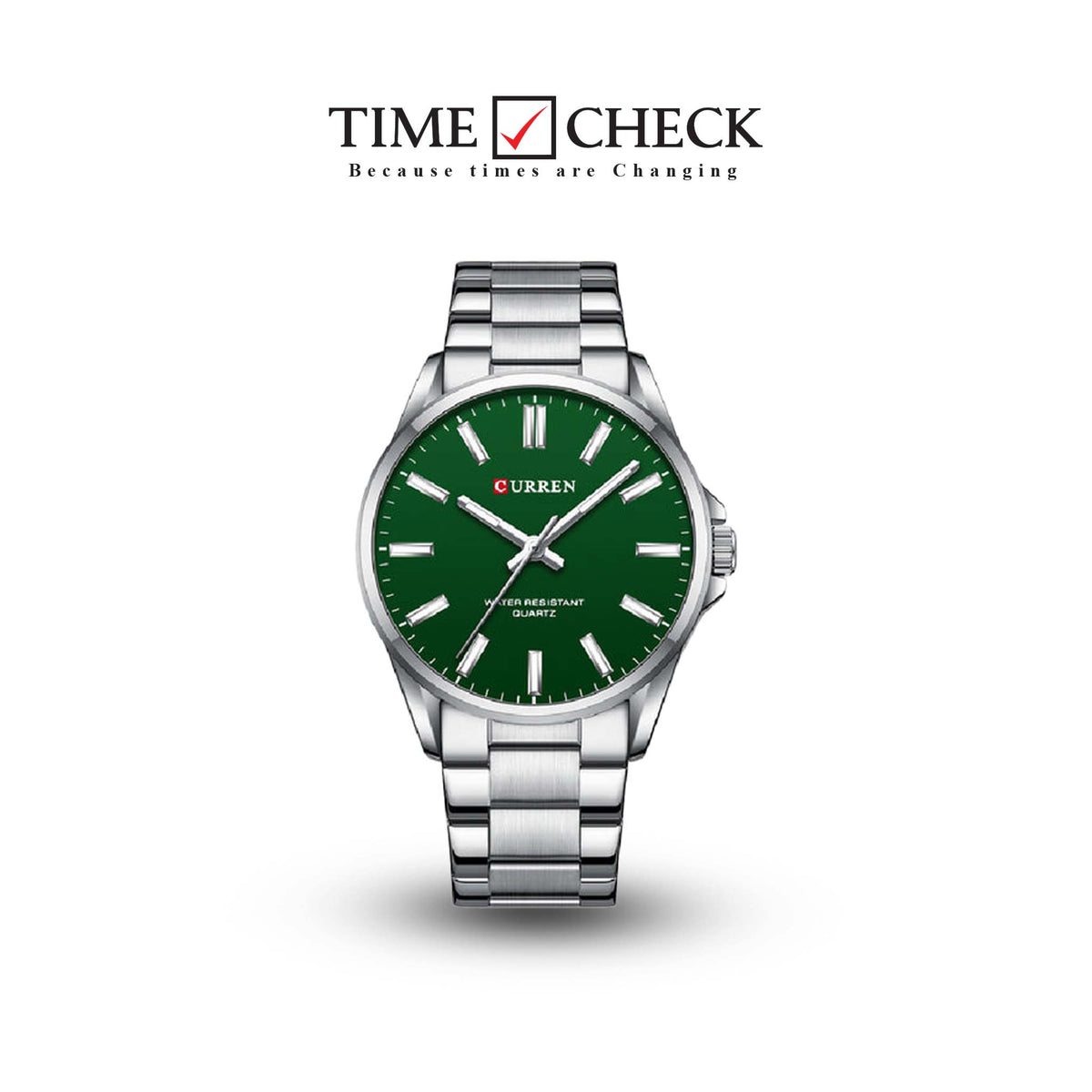 C-9090L Curren green Dial Silver Stainless Steel Analog Quartz Women's Watch. - Timecheck