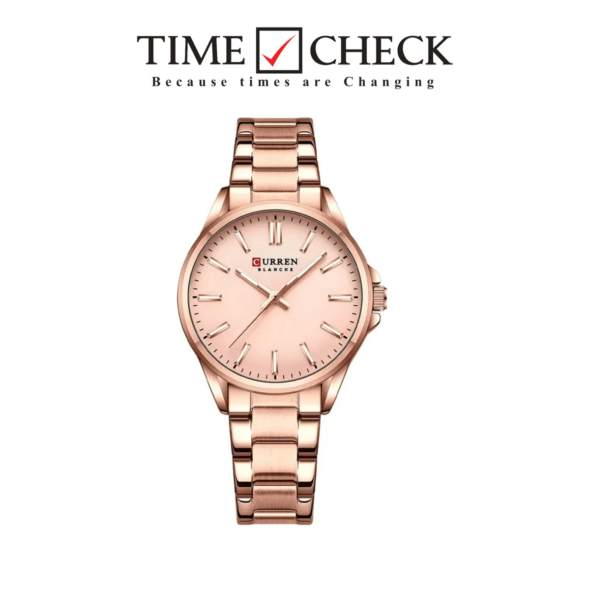 Curren C-9090L Pink Dial Rose Gold Stainless Steel Women's Watch