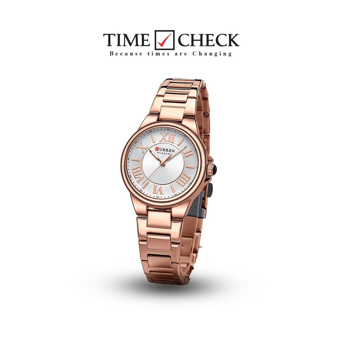 C-9091L Curren Silver Dial rose gold Stainless Steel Analog Quartz Women's Watch. - Timecheck