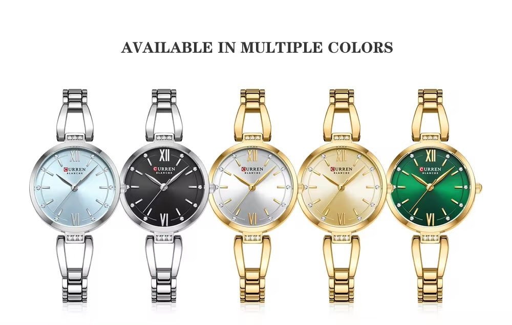 C-9092L Curren multiple colour Dial Stainless Steel Chain Analog Quartz Women's fashion Watch. - Timecheck