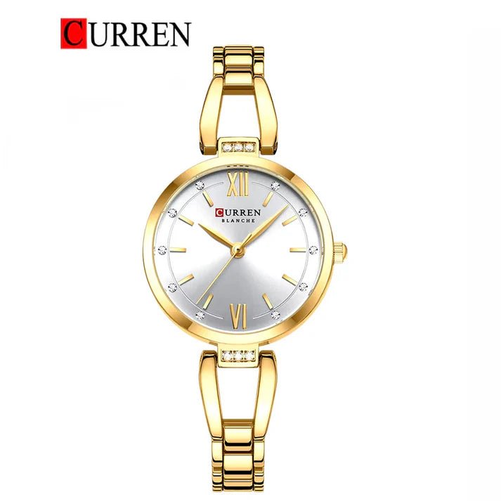 C-9092L Curren White Dial GOLDEN Stainless Steel Chain Analog Quartz Women's fashion Watch - Timecheck