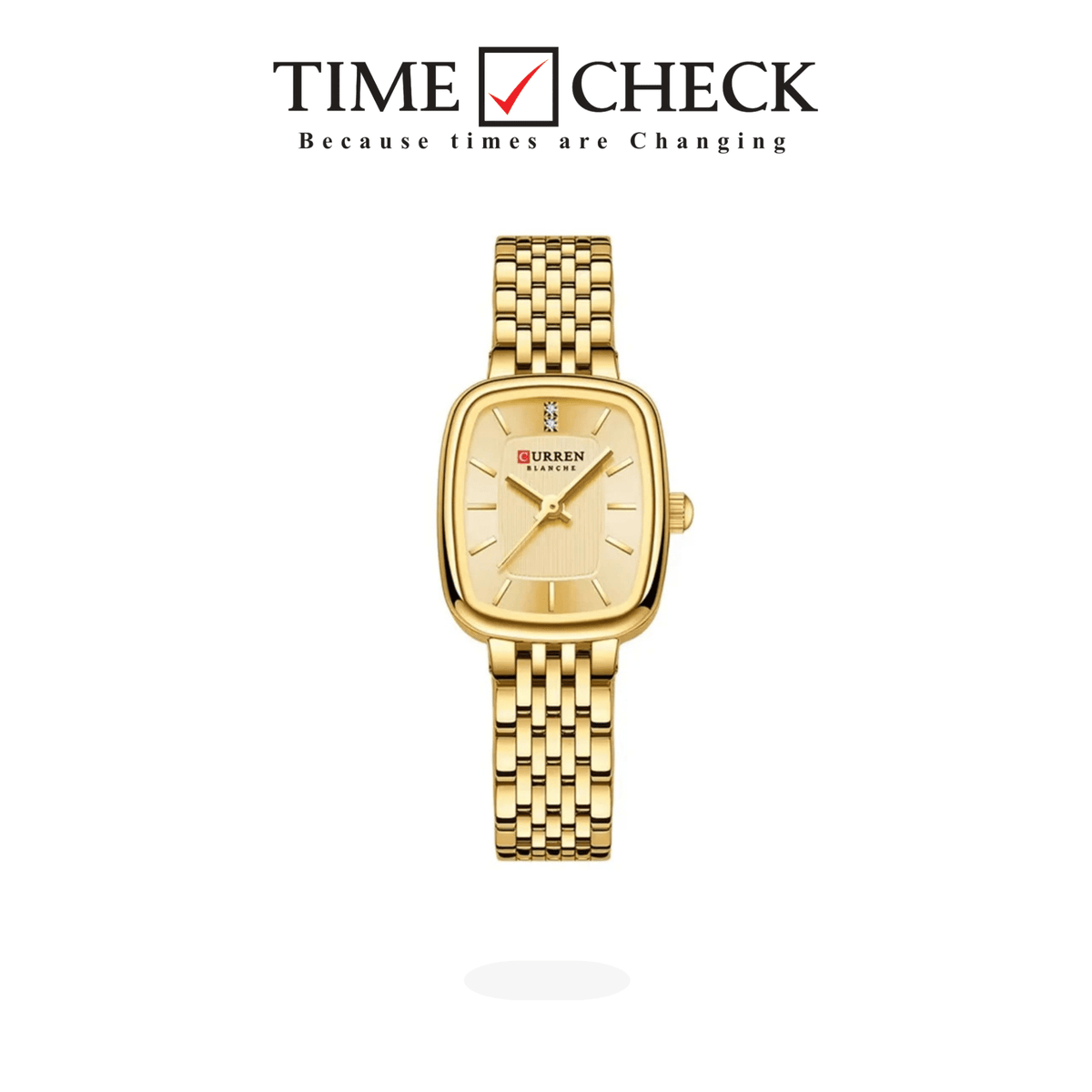 C-9093L Curren GOLDEN Dial golden Stainless Chain Steel Analog Quartz Women's Watch. - Timecheck