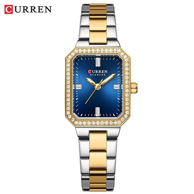 C-9102L Curren dark blue Dial silver/golden Stainless Chain Steel Analog Quartz Women's Watch with brand{box&bag} - Timecheck