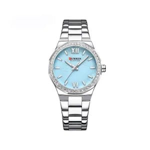 C-9103L Curren sky blue Dial silver Stainless Steel Analog Quartz Women's Watch. - Timecheck