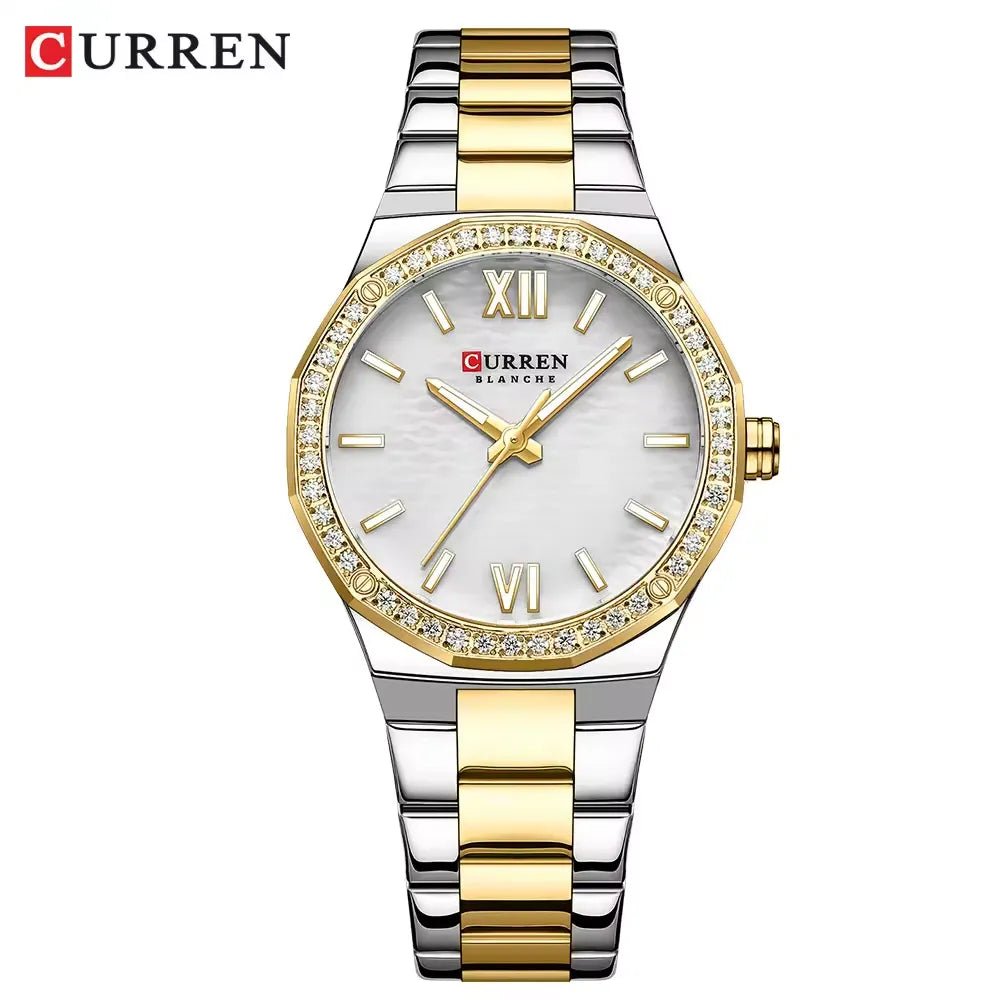 C-9103L Curren White Dial silver/gold Stainless Steel Analog Quartz Women's Watch. - Timecheck