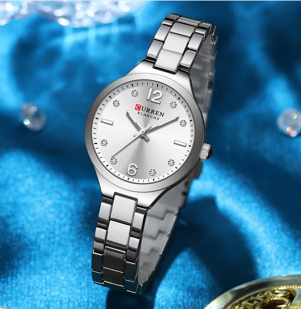 C-9105L Curren White Dial silver Stainless Steel Analog Quartz Women's Watch. - Timecheck