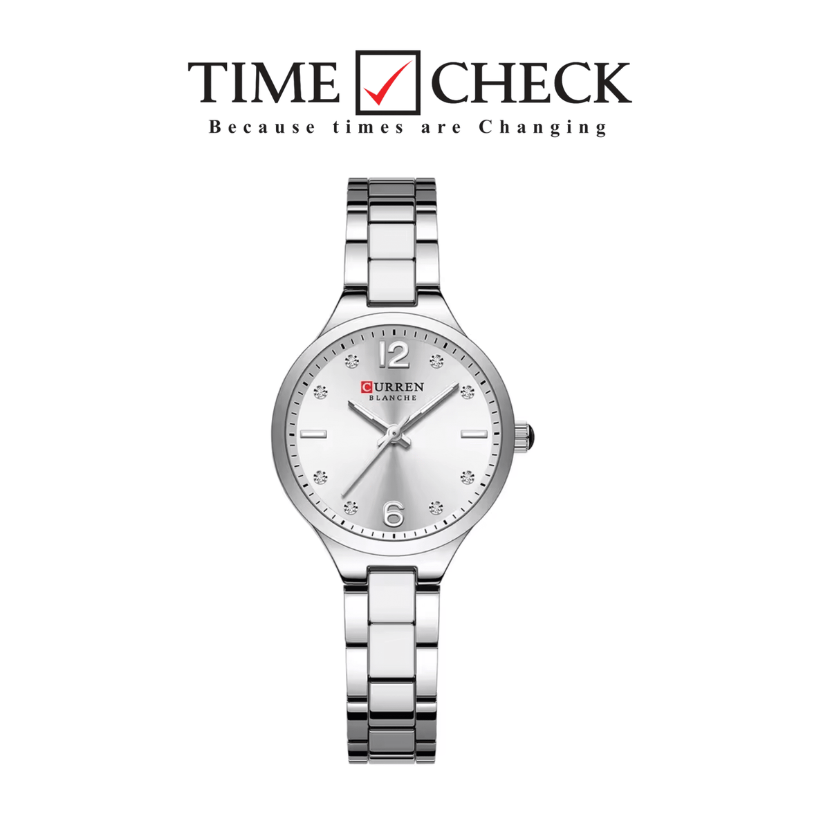 C-9105L Curren White Dial silver Stainless Steel Analog Quartz Women's Watch. - Timecheck
