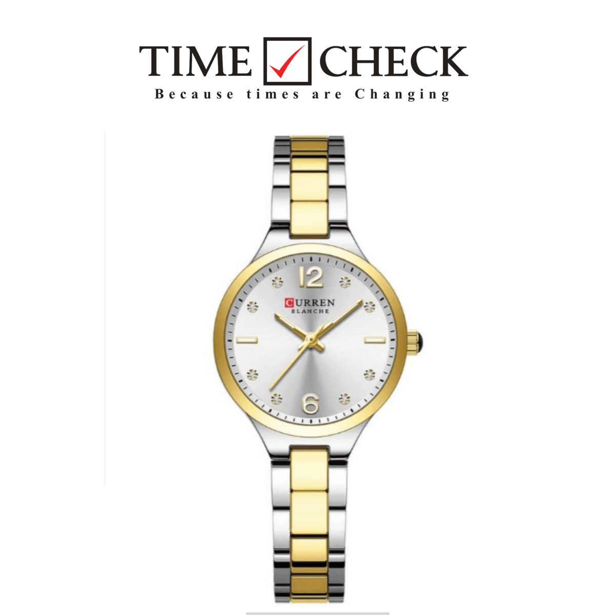 C-9105L Curren White Dial silver/gold Stainless Steel Analog Quartz Women's Watch. - Timecheck