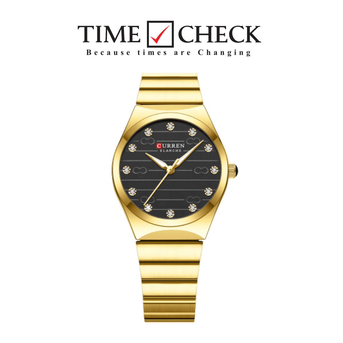 C-9110L Curren GOLD Dial golden Stainless Steel Analog Quartz Women's Watch. - Timecheck