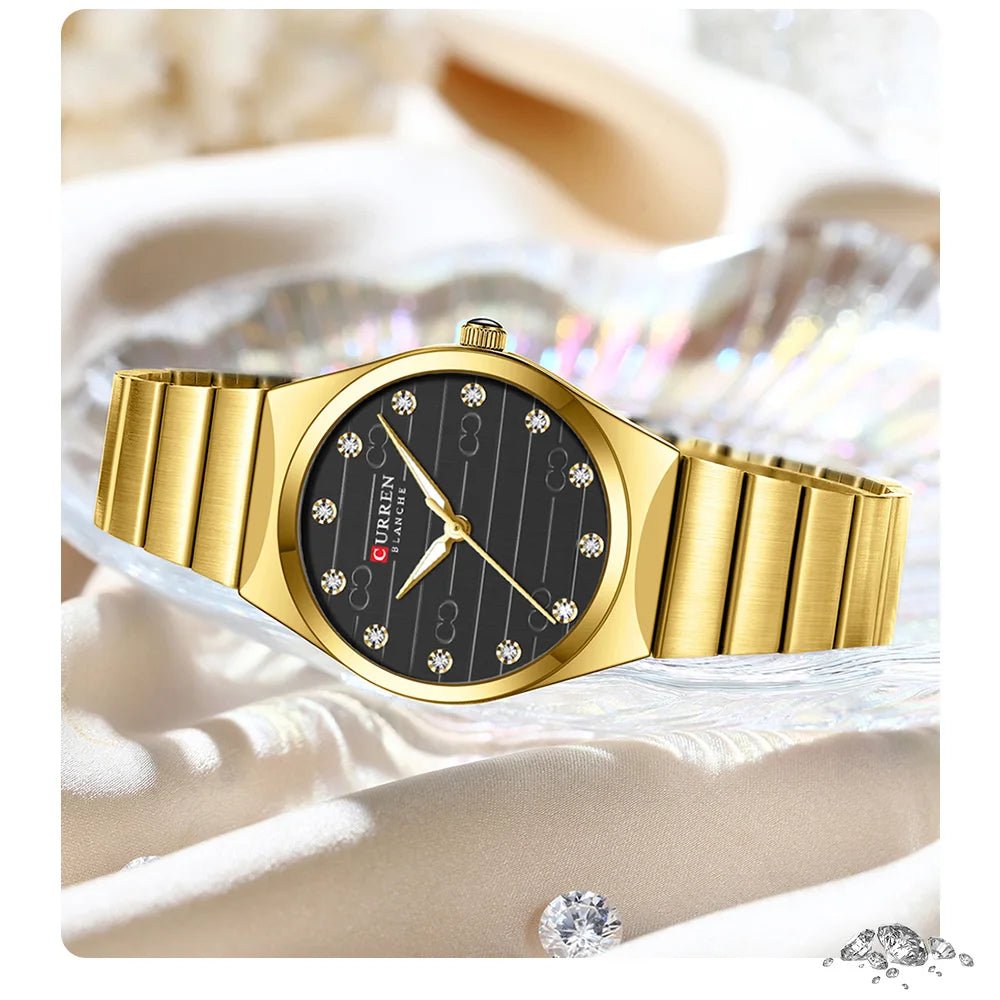 C-9110L Curren GOLD Dial golden Stainless Steel Analog Quartz Women's Watch. - Timecheck