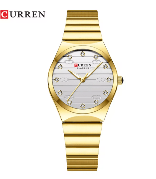 Curren C-9110L Silver Dial Golden Stainless Steel Chain Women's Watch